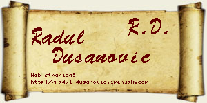Radul Dušanović vizit kartica